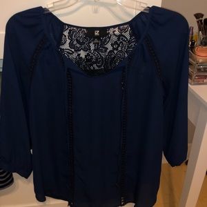 Blue long sleeve blouse